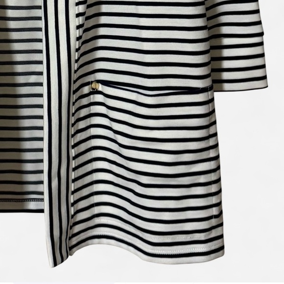 Jones New York Black and White Striped Cardigan - Picture 6 of 7